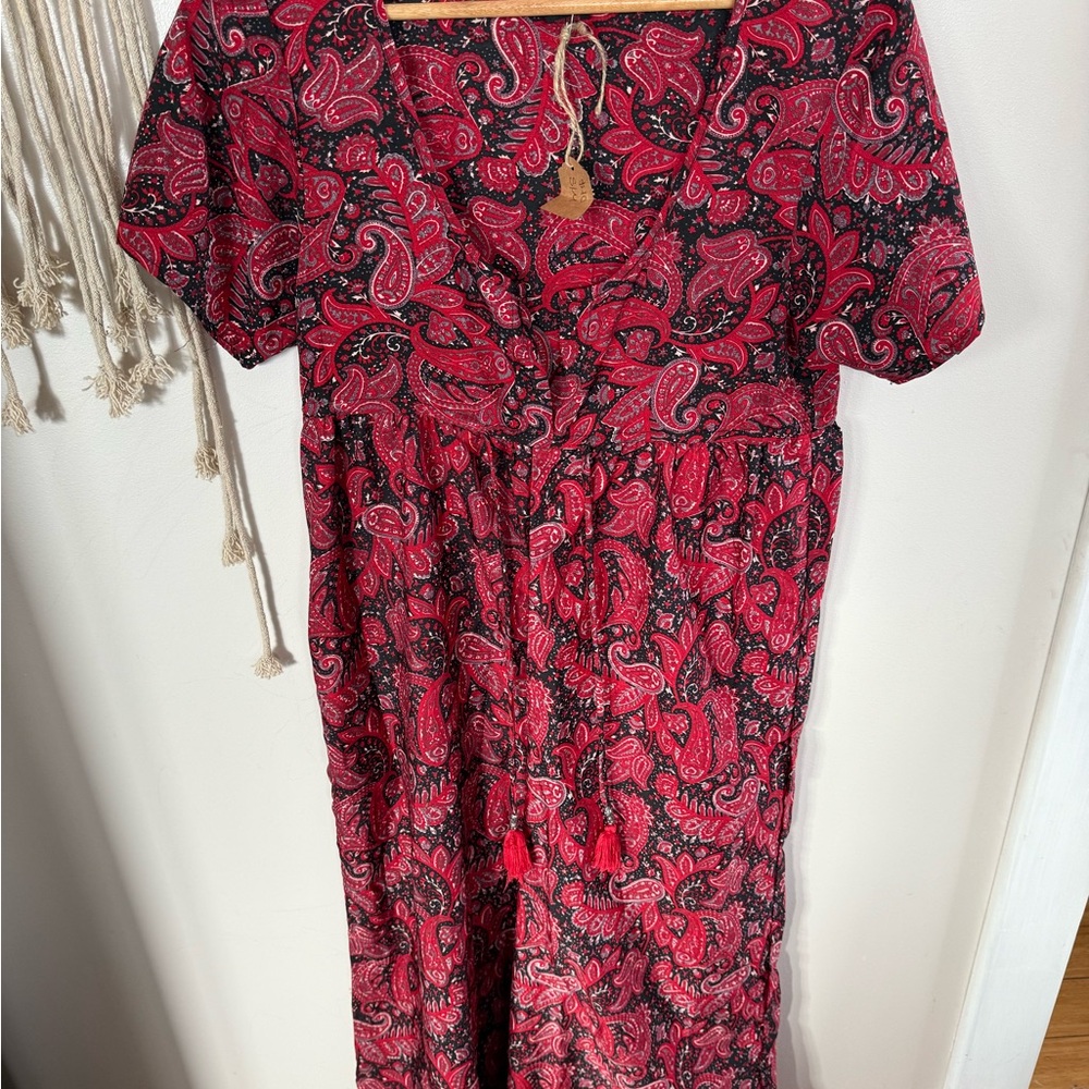 Red Paisley Maxi Dress